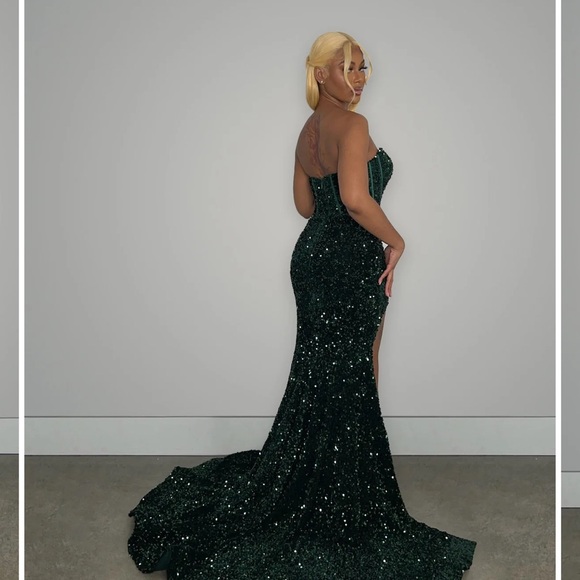 Alglist Zeina Emerald Green Gown - Picture 3 of 6